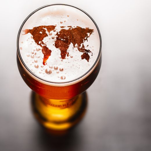 beer with global image in foam